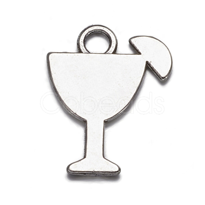 Tibetan Style Tropical drink Alloy Pendants X-TIBEB-A14275-AS-LF-1