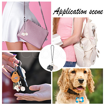 Cat & Paw Print Alloy Enamel Mobile Straps HJEW-AB00588-1