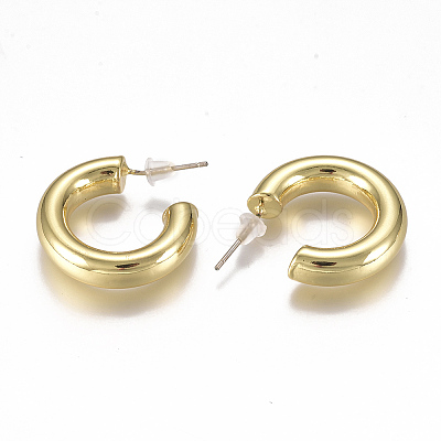 Brass Stud Earrings X-EJEW-F244-02G-1