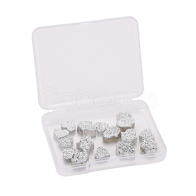 16Pcs 2 Style Imitation Druzy Gemstone Resin Beads RESI-NB0001-54-1