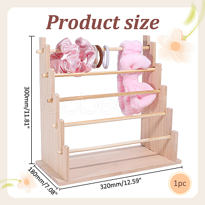 5-Tier Wooden Round Bar Bracelet Organizer Display Riser Stands DJEW-WH0028-064A-1