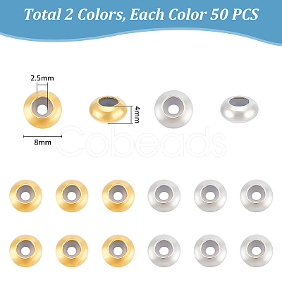 100Pcs 2 Colors Brass Spacer Beads FIND-UN0015-57-1