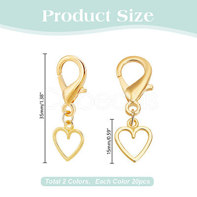 40Pcs 2 Colors Heart Alloy Shoes Charms HJEW-HY00091-1