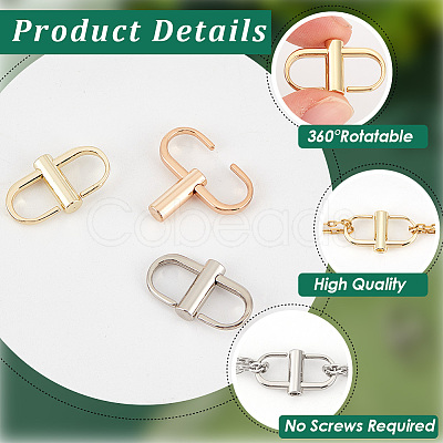 9Pcs 3 Colors Adjustable Iron Buckles for Chain Strap Bag IFIN-BBC0001-04A-1