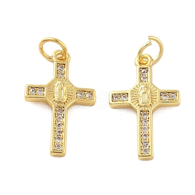 Brass Micro Pave Cubic Zirconia Pendants X1-KK-C092-21F-G-1