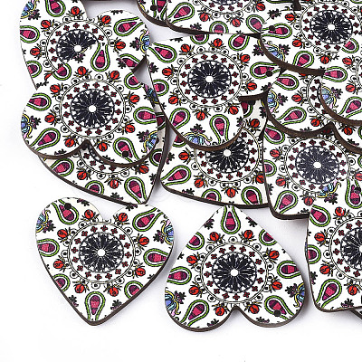 Printed Basswood Pendants WOOD-S045-011B-1