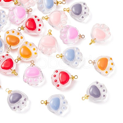 30Pcs 6 Colors Transparent Glass Pendants GLAA-CJ0002-17-1