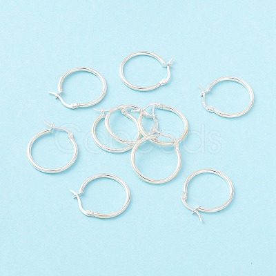 925 Sterling Silver Hoop Earrings STER-P047-13C-S-1