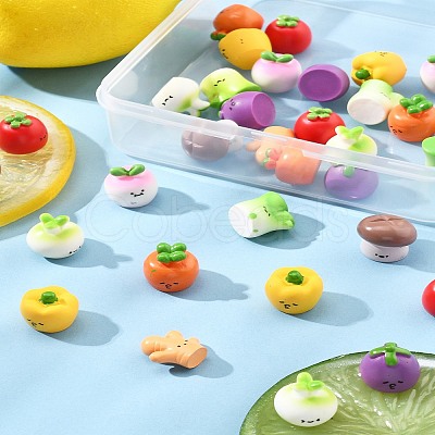 36Pcs 9 Styles Resin Vegetable Figurines Ornament DJEW-FS0001-02-1