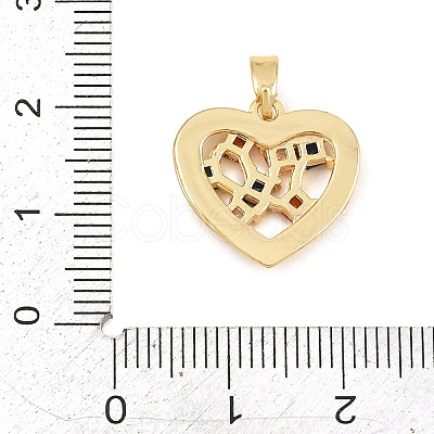 Valentine's Day Brass Micro Pave Cubic Zirconia Pendants KK-T086-01C-1
