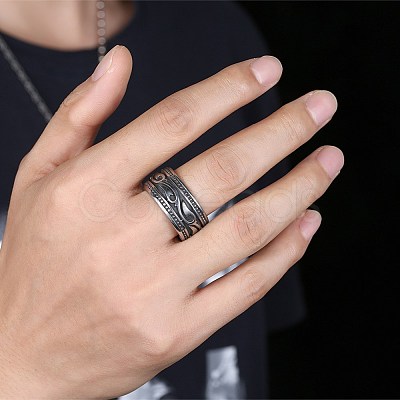 Men's Stainless Steel Finger Rings RJEW-BB29955-10-1