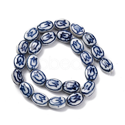 Handmade Blue and White Porcelain Beads PORC-I027-17B-1