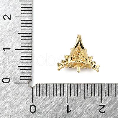 Brass Micro Pave Clear Cubic Zirconia Hoop Earring Findings KK-D369-03G-1