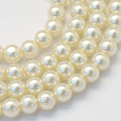 Baking Paint Glass Pearl Bead Strands HY-Q003-5mm-02-1