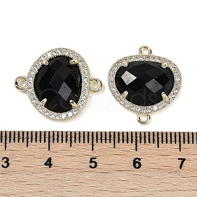 Natural Obsidian Faceted Oval Links G-B126-01G-01-1
