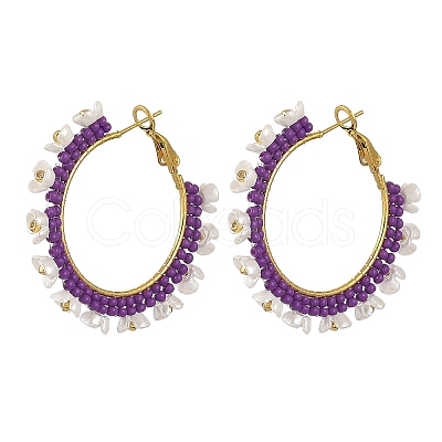 Glass Hoop Earrings EJEW-MZ00827-02-1