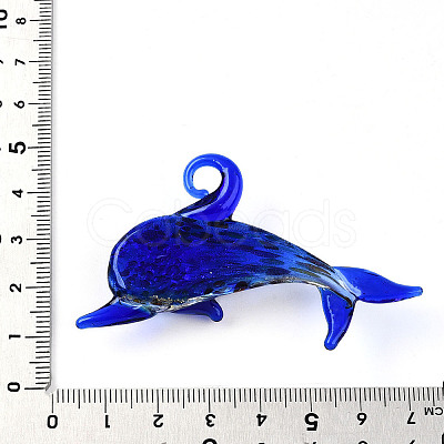 Handmade Silver Foil Lampwork Big Pendants LS-LAMP-T023-13B-1