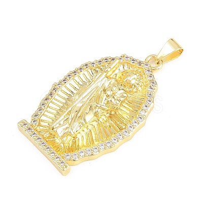 Religion Brass Micro Pave Clear Cubic Zirconia Pendants KK-H268-04B-G-1