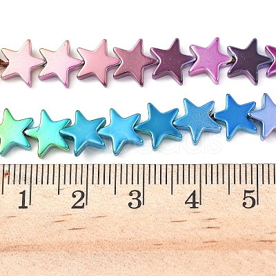 Gradient Color Electroplated Synthetic Non-magnetic Hematite Beads Strands G-A263-F01-02-1
