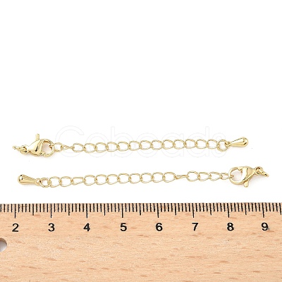 Teardrop Brass End with Chain X-KK-Z117-01G-1