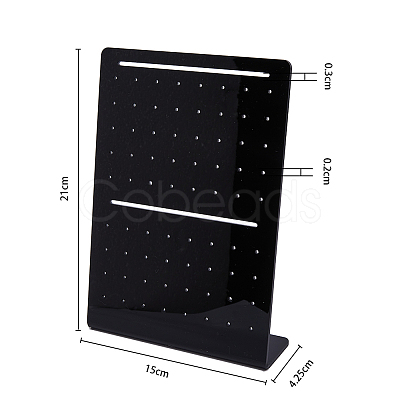 72-Hole Acrylic Slant Back Earring Display Stands EDIS-WH0021-33A-1