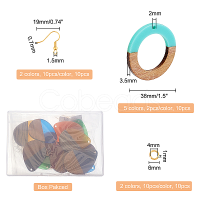 DIY 2 Colors Dangle Earring Making Kits DIY-OC0006-51-1