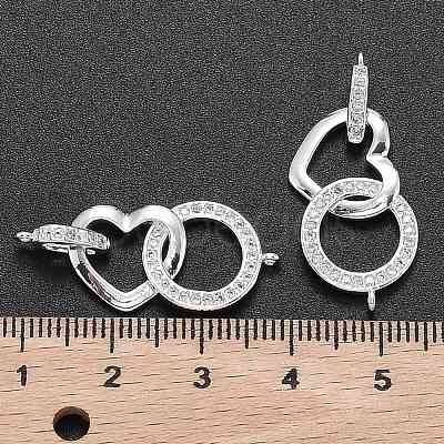 Brass Micro Pave Clear Cubic Zirconia Links Connectors ZIRC-L076-035S-1