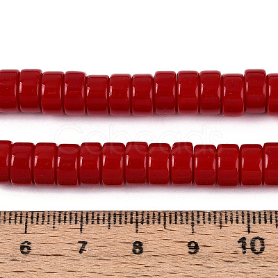 Opaque Solid Color Glass Beads Strands GLAA-N026-4x8mm-06-1