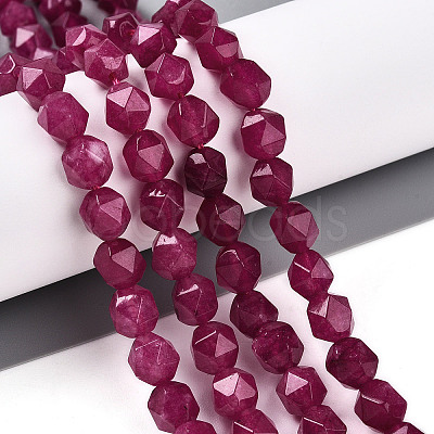Dyed Natural White Jade Beads Strands G-T139-8mm-46P-1