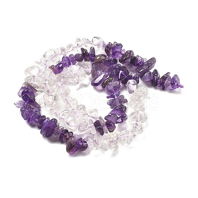 Natural Quartz Crystal & Amethyst Beads Strands G-L610-A27-01-1