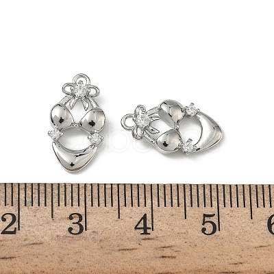 Brass Micro Pave Clear Cubic Zirconia Pendants KK-A280-16P-1