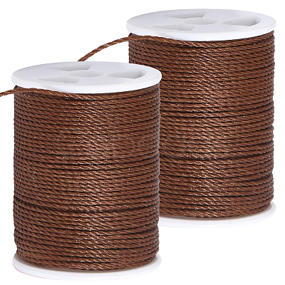 2 Rolls Round Waxed Polyester Cord YC-PA0001-01A-1