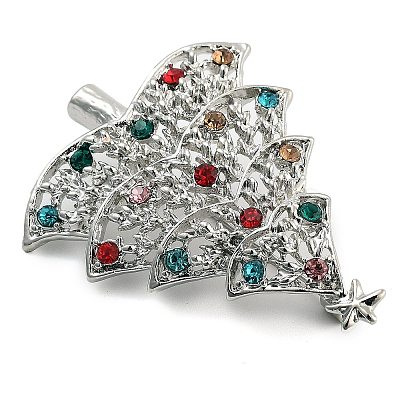Christmas Theme Alloy Colorful Rhinestone Brooches JEWB-S022-02C-P-1