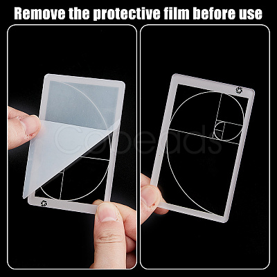 2Pcs 2 Styles Golden Ratio Plastic Fibonacci Composition View Finder AJEW-DR0001-86-1