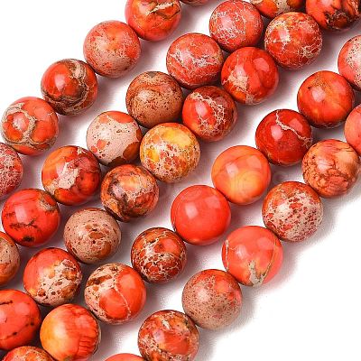 Dyed Natural Imperial Jasper Beads Strands GG-NH0018-A01-10mm-1