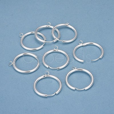 201 Stainless Steel Huggie Hoop Earring Findings STAS-P283-01L-S-1
