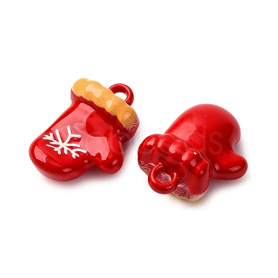 Christmas Themes Baking Paint Alloy Pendants FIND-G097-02D-1