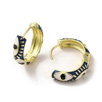 Horse Eye Real 18K Gold Plated Brass Hoop Earrings EJEW-Q797-07G-06-1