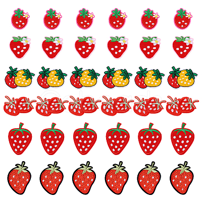 36Pcs 6 Styles Computerized Embroidery Cloth Self Adhesive Patches PATC-PH0001-23-1