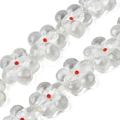 Handmade Silver Foil Lampwork Beads Strands FOIL-T004-03F-1