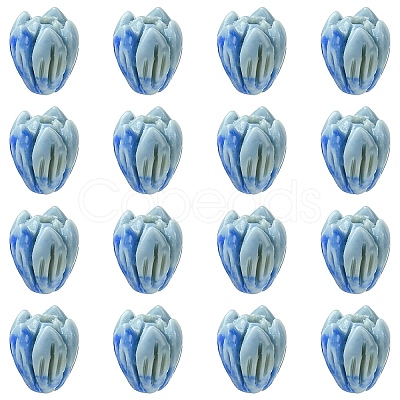 20Pcs Opaque Resin Flower Rose Beads RESI-YW0004-99C-1