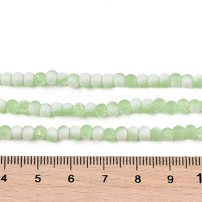 Frosted Crackle Glass Beads Strands GLAA-U001-4mm-M09-1