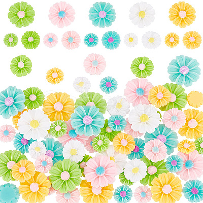 90Pcs 15 Styles Opaque Resin Cabochons CRES-PH0001-11-1