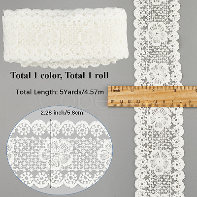 5 Yards Flat Cotton Lace Ribbon OCOR-GF0004-71C-02-1