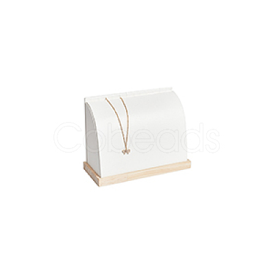 PU Imitation Leather Necklace Stands NDIS-WH0006-19A-1