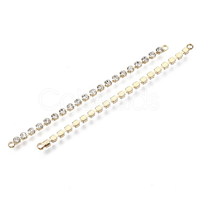 Brass Micro Cubic Zirconia Chain Links Connectors KK-N231-134-NF-1