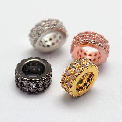 Brass Micro Pave Cubic Zirconia European Beads ZIRC-D113-31-FF-1