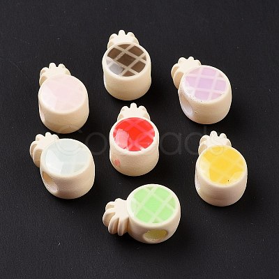 Rubberized Style Acrylic European Beads SACR-E009-06-1