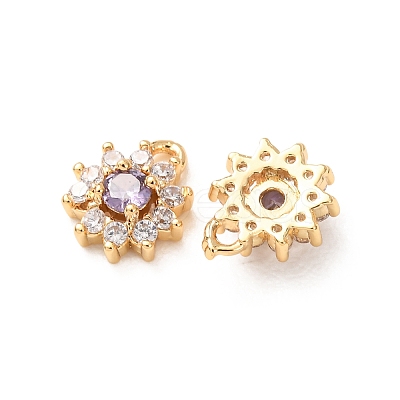 Brass Micro Pave Cubic Zirconia Charms CU-K002-39G-M-1