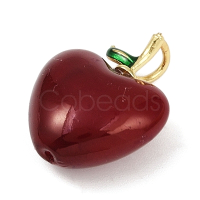 Brass Enamel Pendants KK-R224-12A-G-1